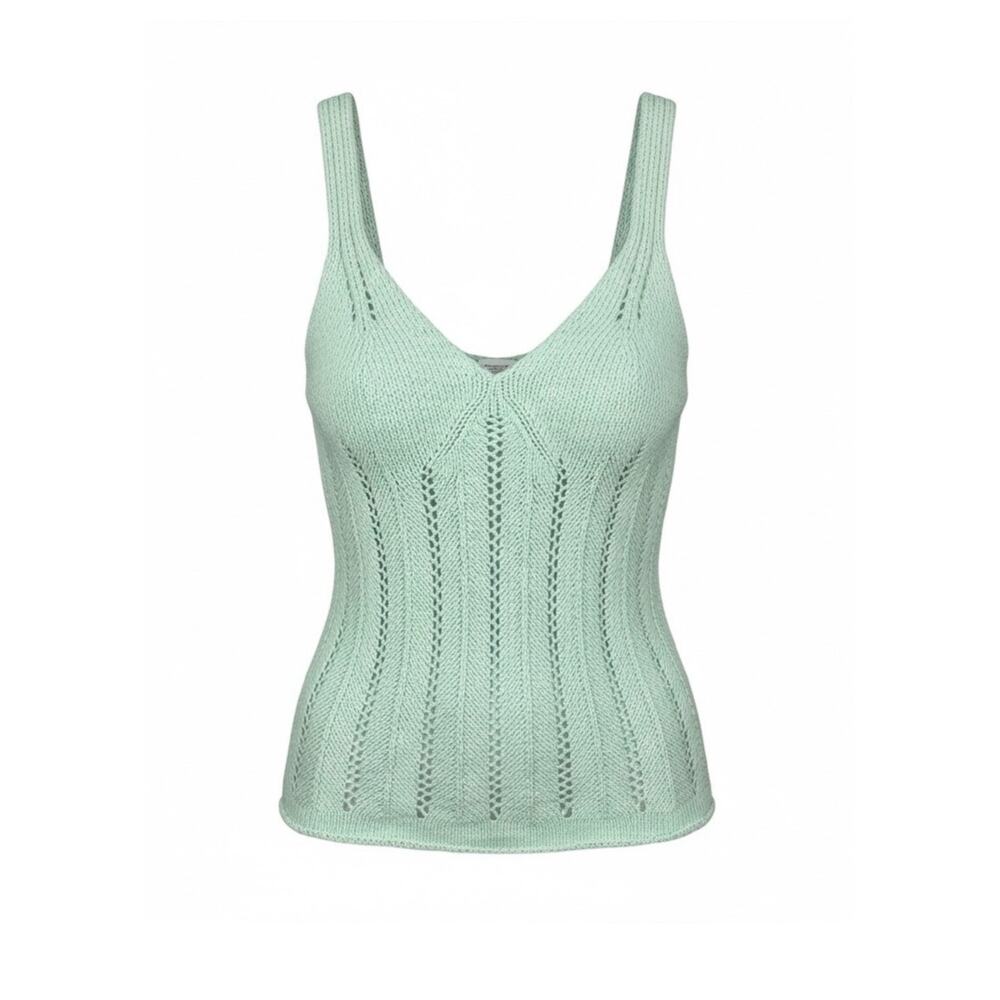 New w/tags Abercrombie and fitch skimming v neck crochet tank green size small